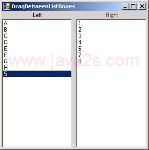 Drag and drop between two ListBox