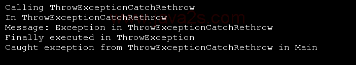 Exception occurs and caught, then rethrown to caller