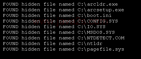 Find Hidden File under a directory