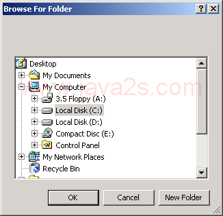 Folder Browser Dialog: set selected folder