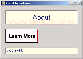 Form template for use with visual inheritance