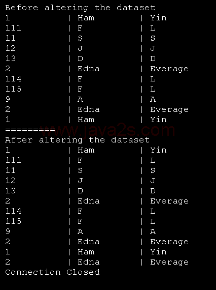 Insert command with parameters