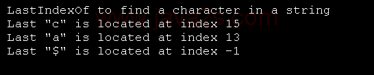 LastIndexOf to find a character in a string