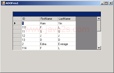 Load result set from 'select' command into a DataGrid