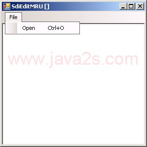 Open File Menu List for SDI Frame