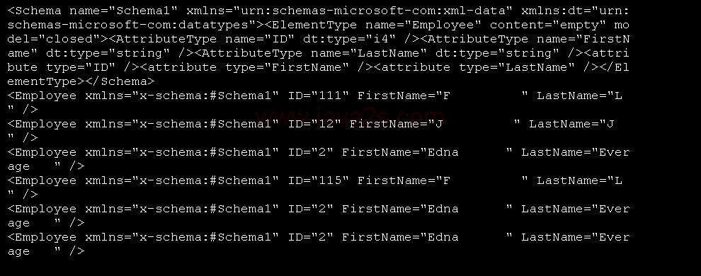 Output data in database to XML directly