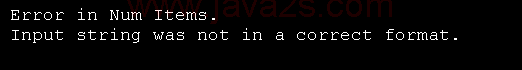 Parse Number Exception