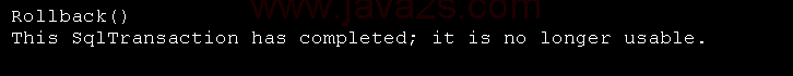 Simple Transaction Commit and RollBack: SqlTransaction has completed; it is no longer usable.