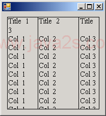 String format Set Tab Stops