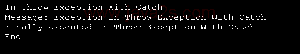 Throws exception and catches it locally