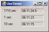Timer: by tenth second, second and ten seconds