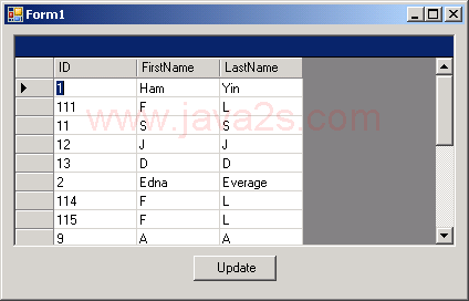 Use Data Grid to update Data