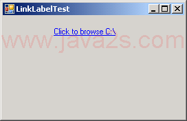 Using LinkLabels to create hyperlinks: browse C:\ drive