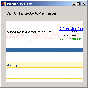 Using a PictureBox to display images