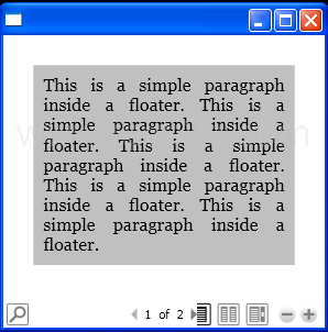 A Paragraph inside a Floater