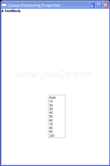 Canvas Positioning Properties Sample