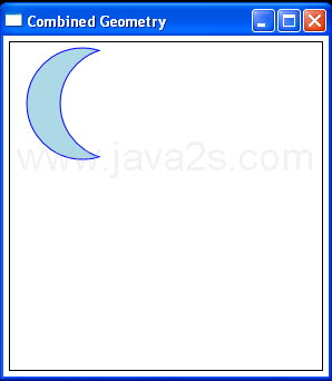 Combine two circles into one shape using CombinedGeometry: Exclude