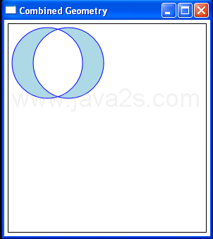 Combine two circles into one shape using CombinedGeometry: Xor