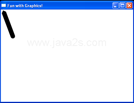 Draws a diagonal line from (10,10) to (40,50)