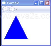 Draws a triangle with a blue interior