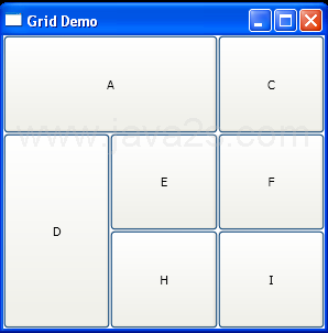 Grid with row and column definition and place buttons to grid cells