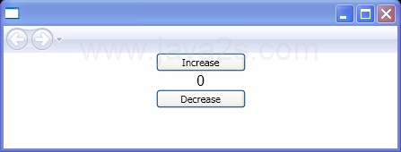 Two repeat buttons that increase and decrease a numerical value.