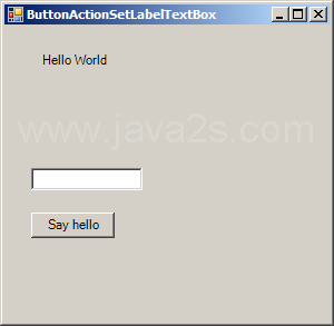 Set Label text in a button click event