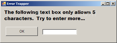 ErrorProvider: Text length