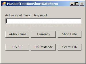 Set the input mask to that of a short date
