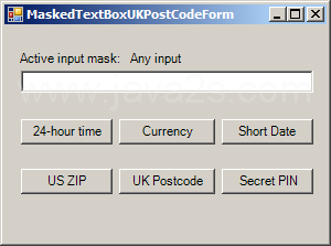 Set the input mask to that of a UK postcode