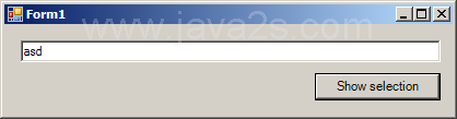 TextBox selection