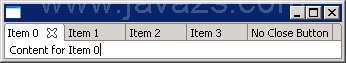 No Close Button CTabItem