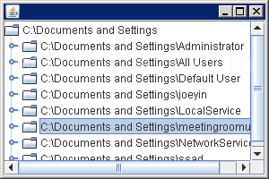 JTree Displaying the File System Hierarchy Using the Custom Tree Model