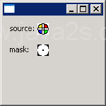 Create a color cursor from a source and a mask
