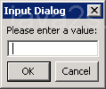 Create your own dialog classes which allows users to input a String