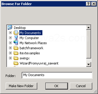 Creating the dialog and retrieving the selected directory