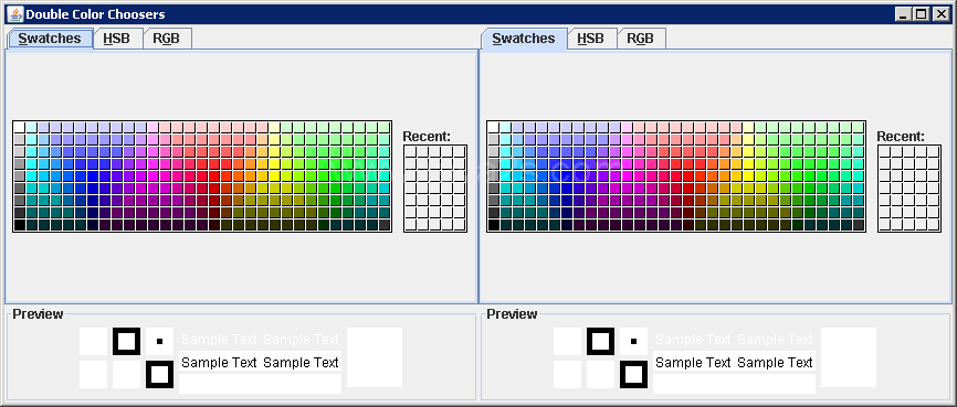 Dragging-and-Dropping Colors Across JColorChooser Components