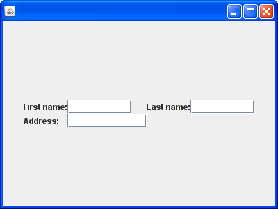 A Simple Application That Uses GridBagConstraints.WEST