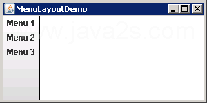 Customize menu layout by changing the menu bar to use a  top-to-bottom box layout, and the popup menu to use a left-to-right box layout