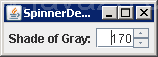 Implements a custom model and a custom editor for a spinner that displays shades of gray