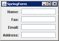 使用SpringLayout建造表单布局