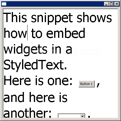 StyledText：嵌入控件