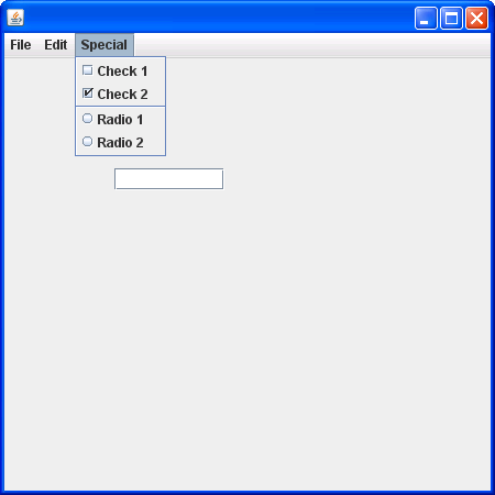 Initialize JCheckBoxMenuItem with checked option