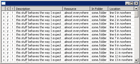 Create a table with columns, headers, lines