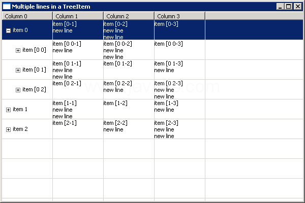 Multi-line TreeTable