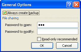 Select or clear the Always create backup check box.