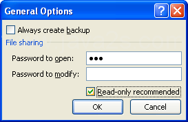 Select or clear the Read-only recommended check box.
