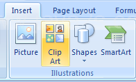 Click the Insert tab, and then click the Clip Art button.