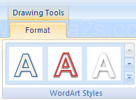 Click the WordArt. Click the Format tab under Drawing Tools. Click More list arrow in the WordArt Styles group to see additional styles.