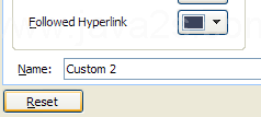 Click the Reset button to return all color changes to their original colors.